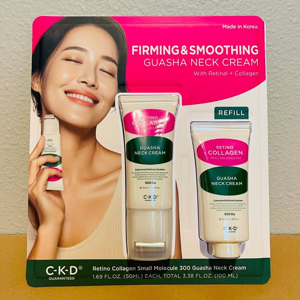 CKD Guasha Neck Cream Value Set - Roller 1.7oz + Refill 1.7oz - New & Sealed